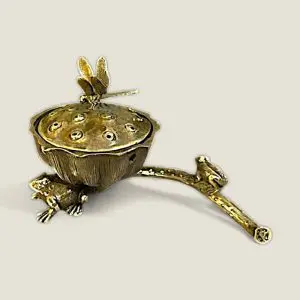 Lư xông trầm Chuồn chuồn đậu búp sen