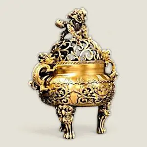 Lư xông trầm Tỳ Hưu vàng