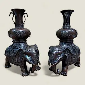 Đôi Tượng Voi Cõng Lộc Bình Phong Thủy