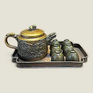 Ấm Tích Đồng Long Phụng Sum Vầy