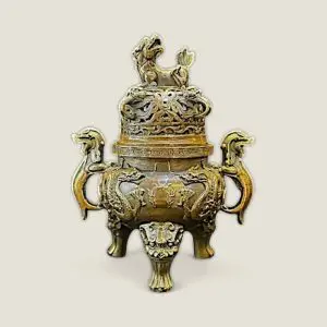 Lư xông trầm Song Long tranh châu