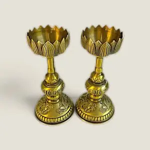 Cặp chân đèn hoa sen Long Phụng 