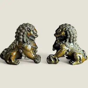 Cặp Tượng Lân Sư Đồng Trấn Trạch