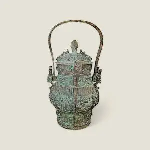 Bình đựng rượu hàng đào sưu tầm Chu Thương (có quai)