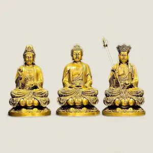 Bộ Sa Bà Tam Thánh - Quan Thế Âm - A Di Đà - Địa Tạng Vương