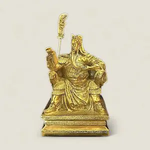 Tượng Quan Công đọc sách đồng vàng cao cấp 