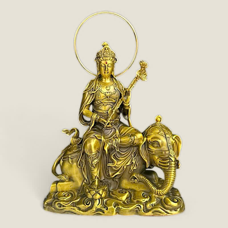 Bộ Tượng Văn Thù Sư Lợi, Phổ Hiền Bồ Tát (đồng vàng cao cấp) 7 Bộ Tượng Văn Thù Sư Lợi, Phổ Hiền Bồ Tát (đồng vàng cao cấp) - Ảnh 7