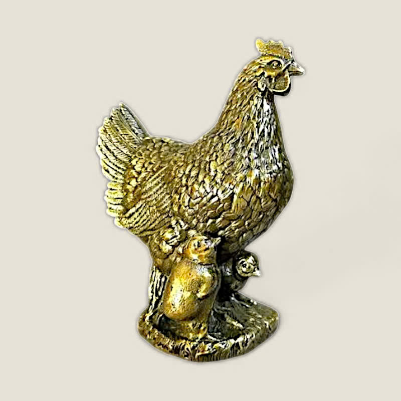 Tượng Gà mái chăm con 1 Tượng Gà mái chăm con