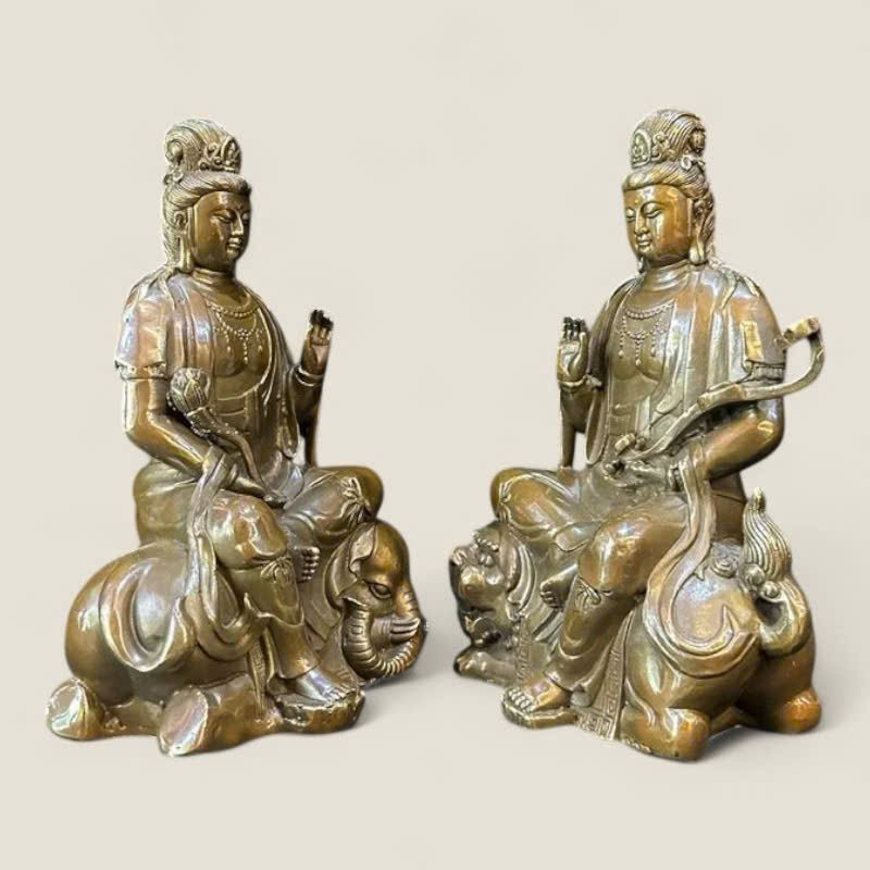 Bộ 2 tượng Văn Thù Sư Lợi, Phổ Hiền Bồ Tát 7 Bộ 2 tượng Văn Thù Sư Lợi, Phổ Hiền Bồ Tát - Ảnh 7