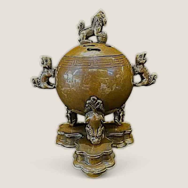 Bộ lư Lân vờn cầu và Chân đèn Song Long 8 Bộ lư Lân vờn cầu và Chân đèn Song Long - Ảnh 8