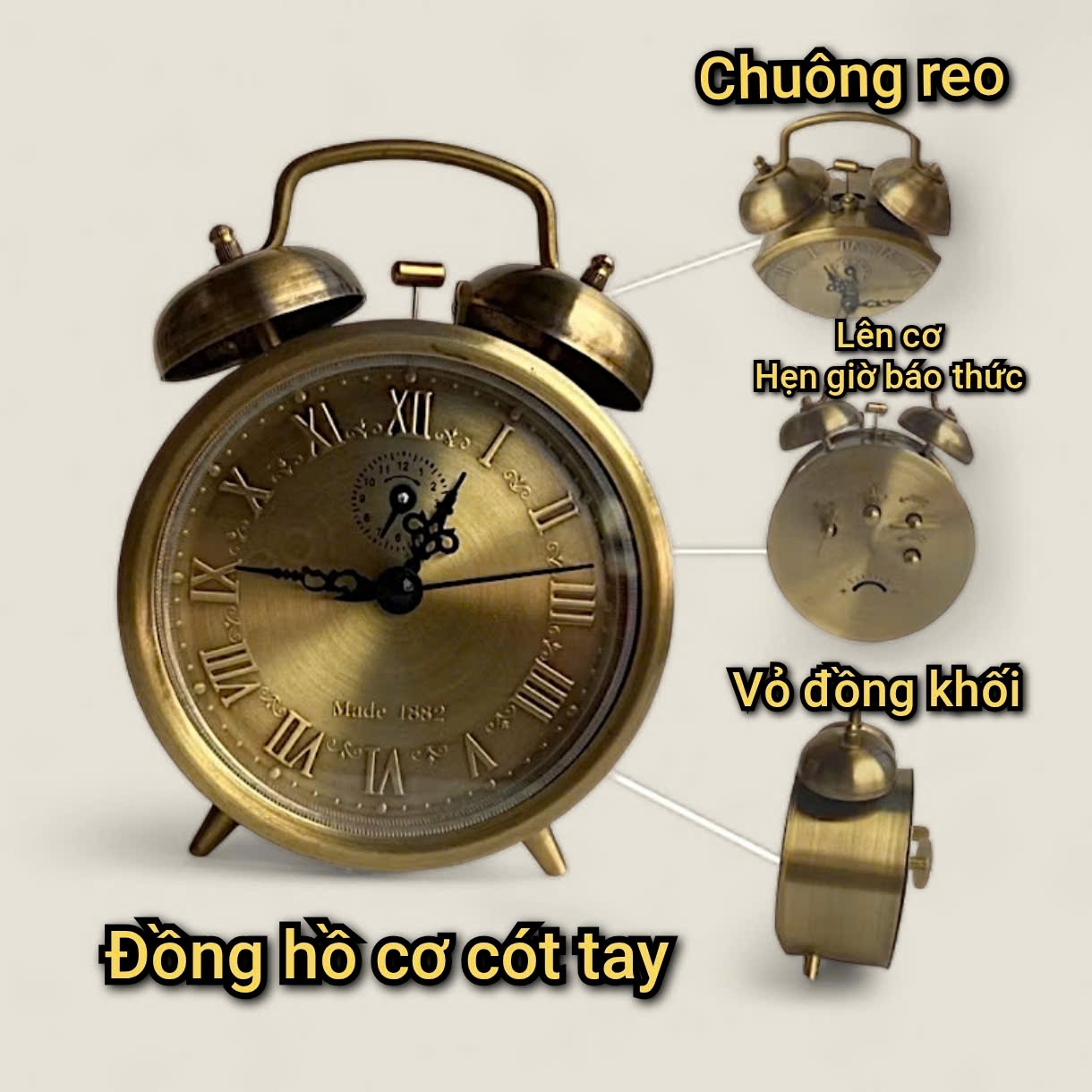 Đồng hồ cơ cót chất liệu đồng 5 Đồng hồ cơ cót chất liệu đồng - Ảnh 5