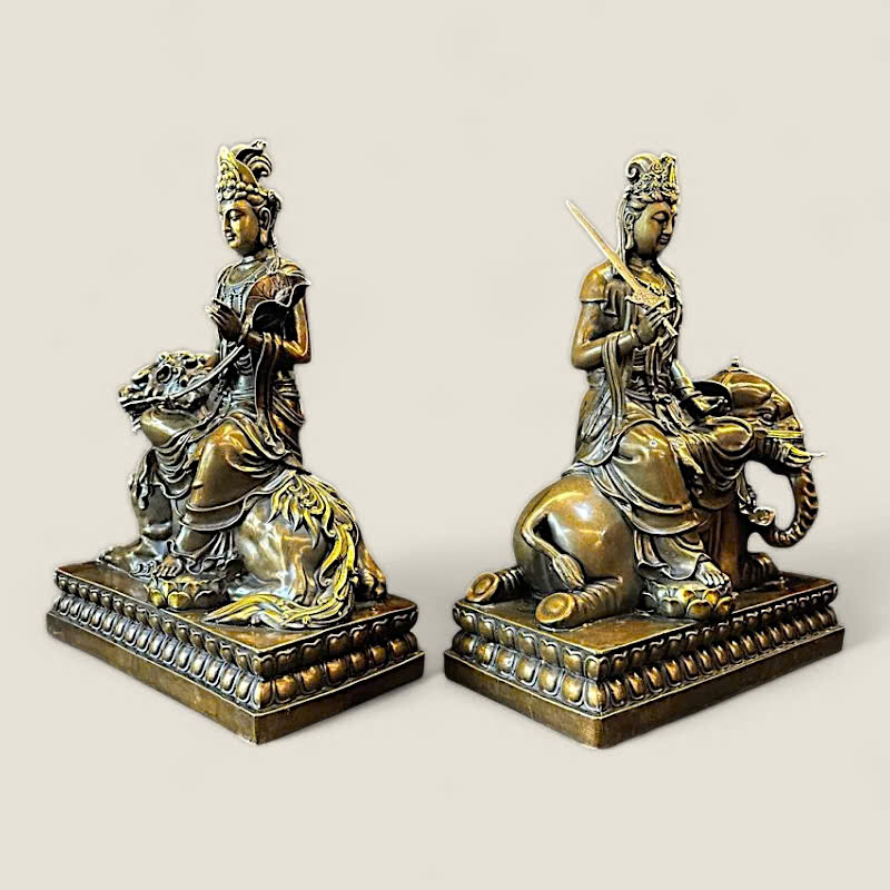 Bộ Tượng Văn Thù Sư Lợi, Phổ Hiền Bồ Tát cưỡi linh thú 6 Bộ Tượng Văn Thù Sư Lợi, Phổ Hiền Bồ Tát cưỡi linh thú - Ảnh 6