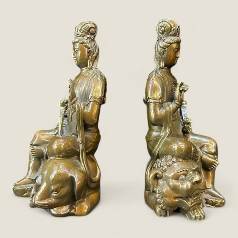 Bộ 2 tượng Văn Thù Sư Lợi, Phổ Hiền Bồ Tát 5 Bộ 2 tượng Văn Thù Sư Lợi, Phổ Hiền Bồ Tát - Ảnh 5