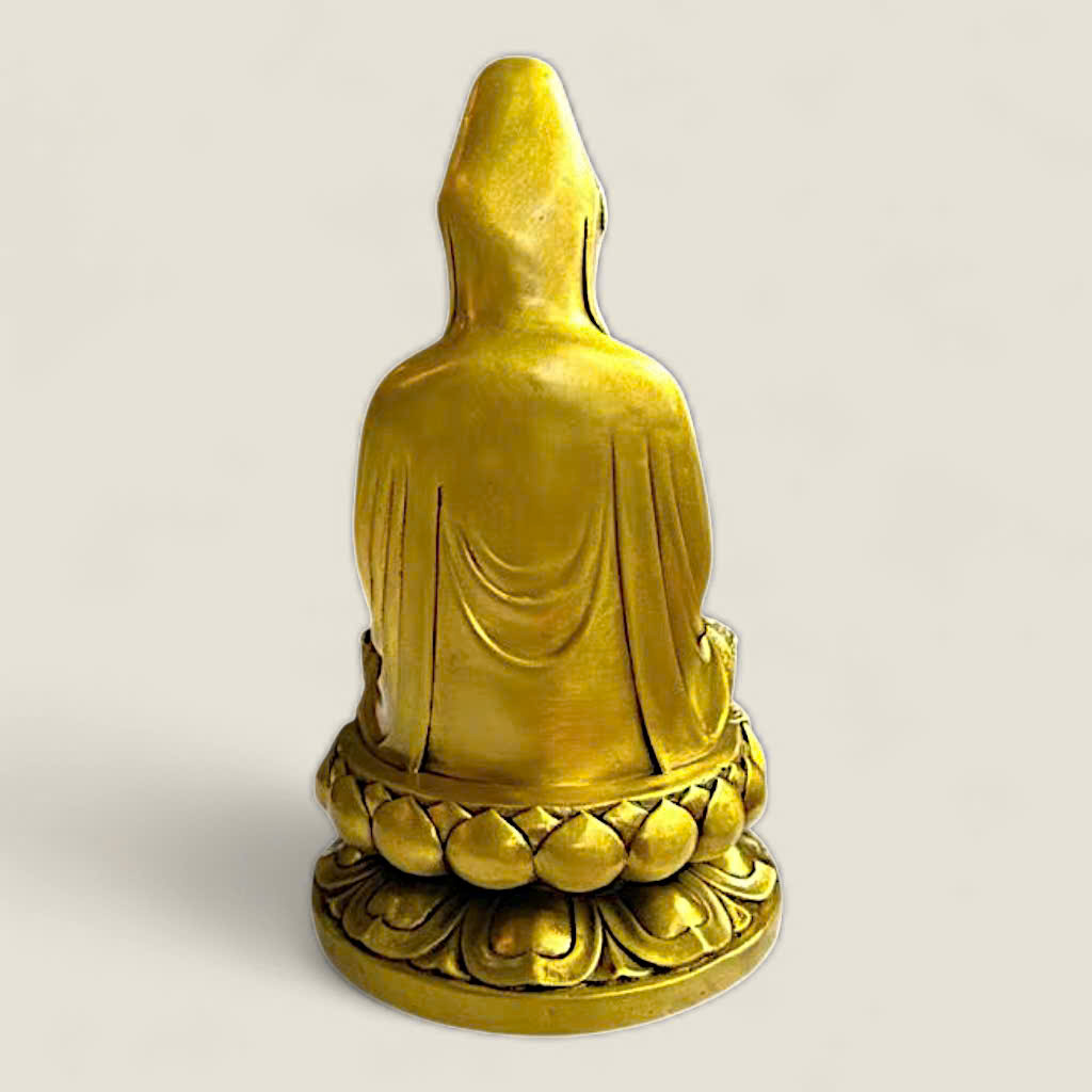 Tượng Quan Âm Bồ Tát (đồng vàng cao cấp) 7 Tượng Quan Âm Bồ Tát (đồng vàng cao cấp) - Ảnh 7