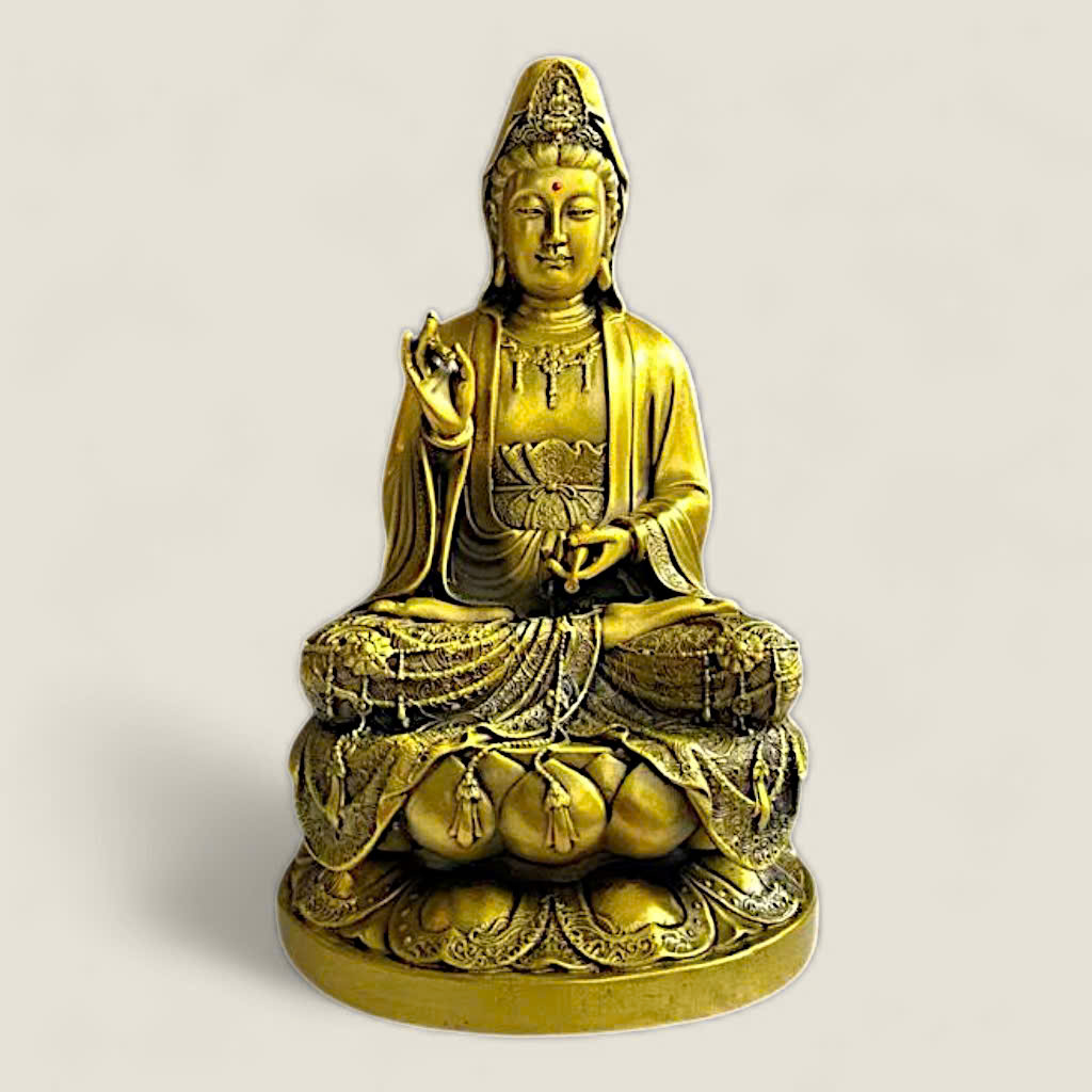Tượng Quan Âm Bồ Tát (đồng vàng cao cấp) 1 Tượng Quan Âm Bồ Tát (đồng vàng cao cấp)