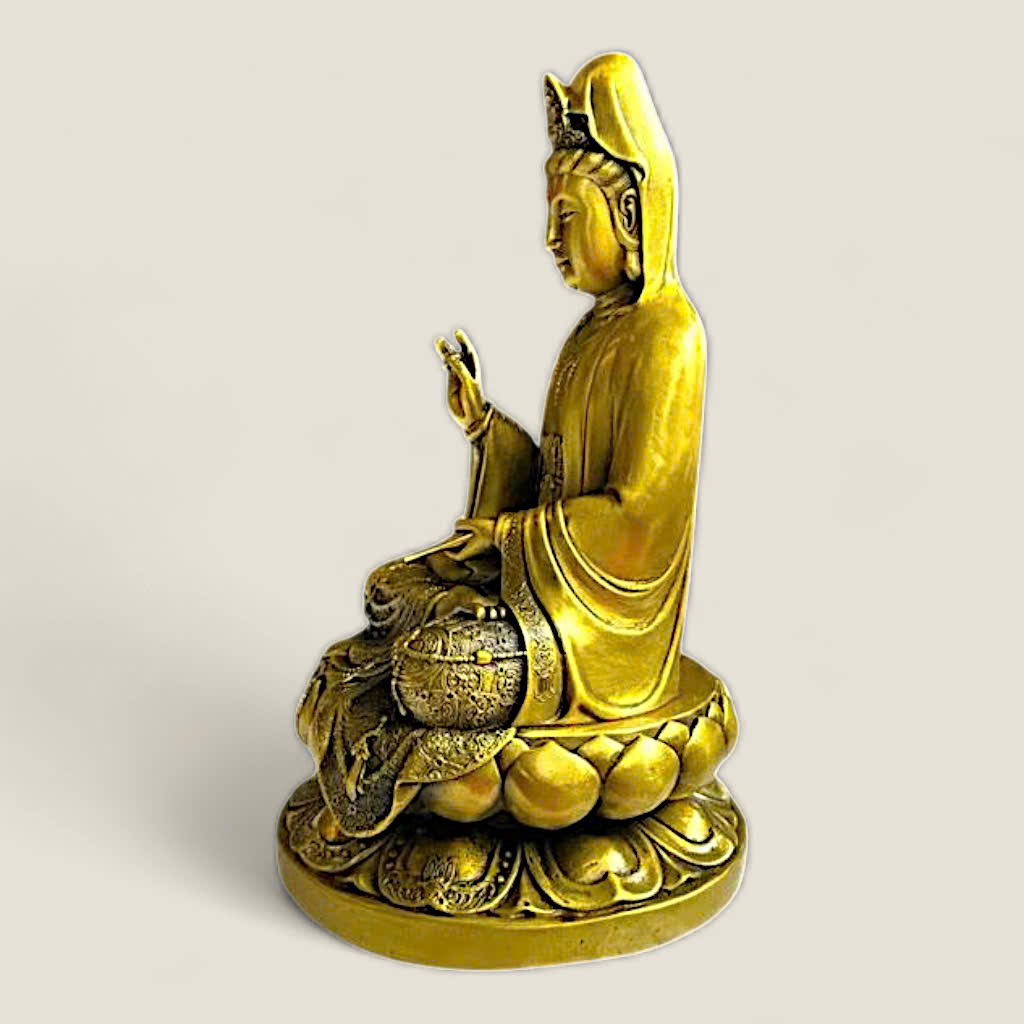 Tượng Quan Âm Bồ Tát (đồng vàng cao cấp) 3 Tượng Quan Âm Bồ Tát (đồng vàng cao cấp) - Ảnh 3