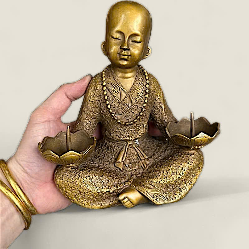 Tượng Chú Tiểu Dâng Nến 2 Tượng Chú Tiểu Dâng Nến - Ảnh 2