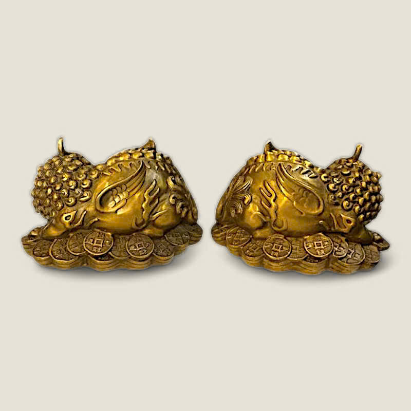 Cặp Tượng Tỳ Hưu Nằm Vàng 2 Cặp Tượng Tỳ Hưu Nằm Vàng - Ảnh 2