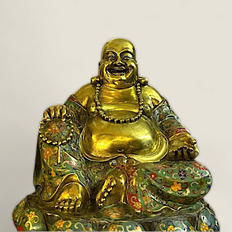 Tượng Đức Phật Di Lặc (đồng cẩn men) 2 Tượng Đức Phật Di Lặc (đồng cẩn men) - Ảnh 2