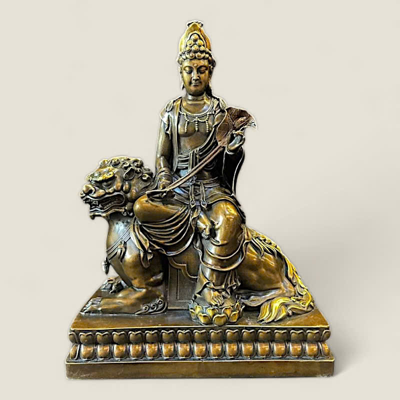 Bộ Tượng Văn Thù Sư Lợi, Phổ Hiền Bồ Tát cưỡi linh thú 2 Bộ Tượng Văn Thù Sư Lợi, Phổ Hiền Bồ Tát cưỡi linh thú - Ảnh 2