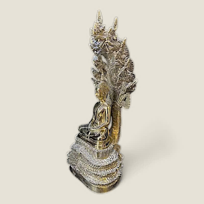 Tượng Rắn Naga che chở đức Phật (Mẫu 2, da trơn) 7 Tượng Rắn Naga che chở đức Phật (Mẫu 2, da trơn) - Ảnh 7