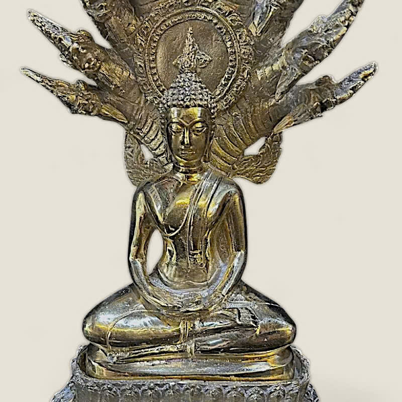 Tượng Rắn Naga che chở đức Phật (Mẫu 2, da trơn) 5 Tượng Rắn Naga che chở đức Phật (Mẫu 2, da trơn) - Ảnh 5