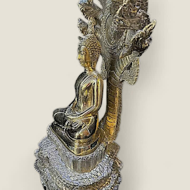 Tượng Rắn Naga che chở đức Phật (Mẫu 2, da trơn) 3 Tượng Rắn Naga che chở đức Phật (Mẫu 2, da trơn) - Ảnh 3
