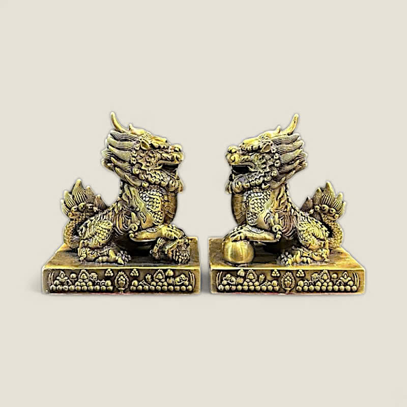 Cặp Tượng Kỳ Lân đuôi lửa 1 Cặp Tượng Kỳ Lân đuôi lửa