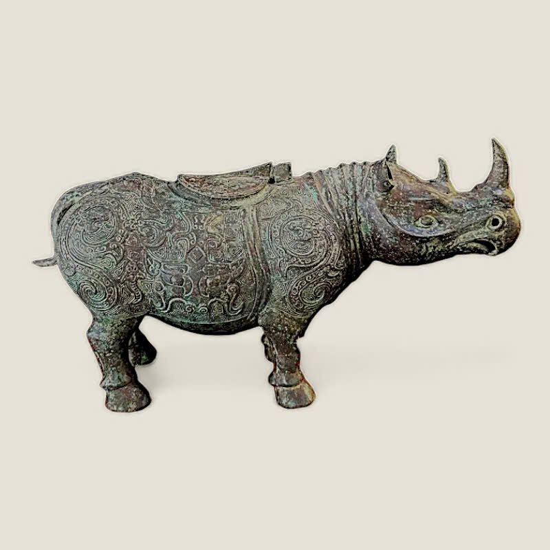 Tượng Tê Giác Đồ Đồng Cổ Phong Thủy 4 Tượng Tê Giác Đồ Đồng Cổ Phong Thủy - Ảnh 4