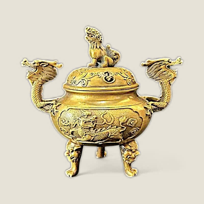 Lư xông trầm nắp Nghê quai Rồng 3 Lư xông trầm nắp Nghê quai Rồng - Ảnh 3