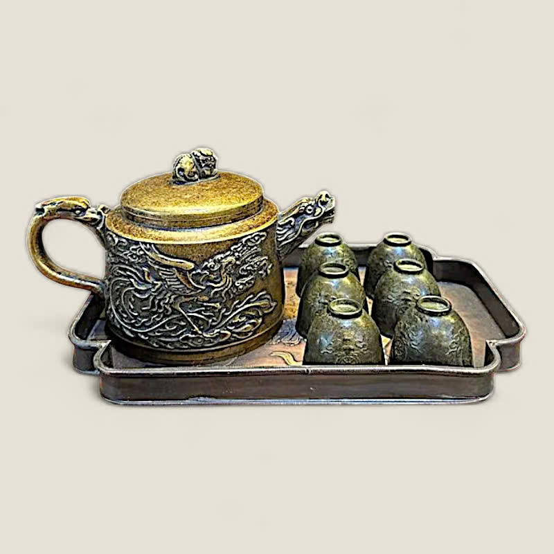 Ấm Tích Đồng Long Phụng Sum Vầy 1 Ấm Tích Đồng Long Phụng Sum Vầy