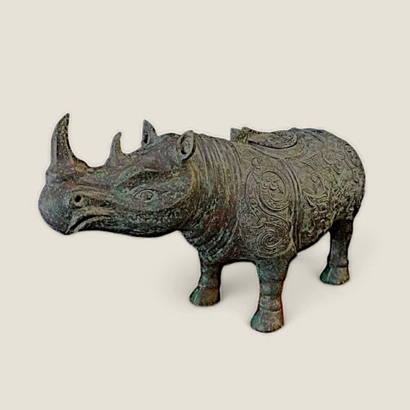 Tượng Tê Giác Đồ Đồng Cổ Phong Thủy 6 Tượng Tê Giác Đồ Đồng Cổ Phong Thủy - Ảnh 6