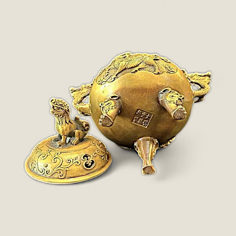 Lư xông trầm nắp Nghê quai Rồng 2 Lư xông trầm nắp Nghê quai Rồng - Ảnh 2