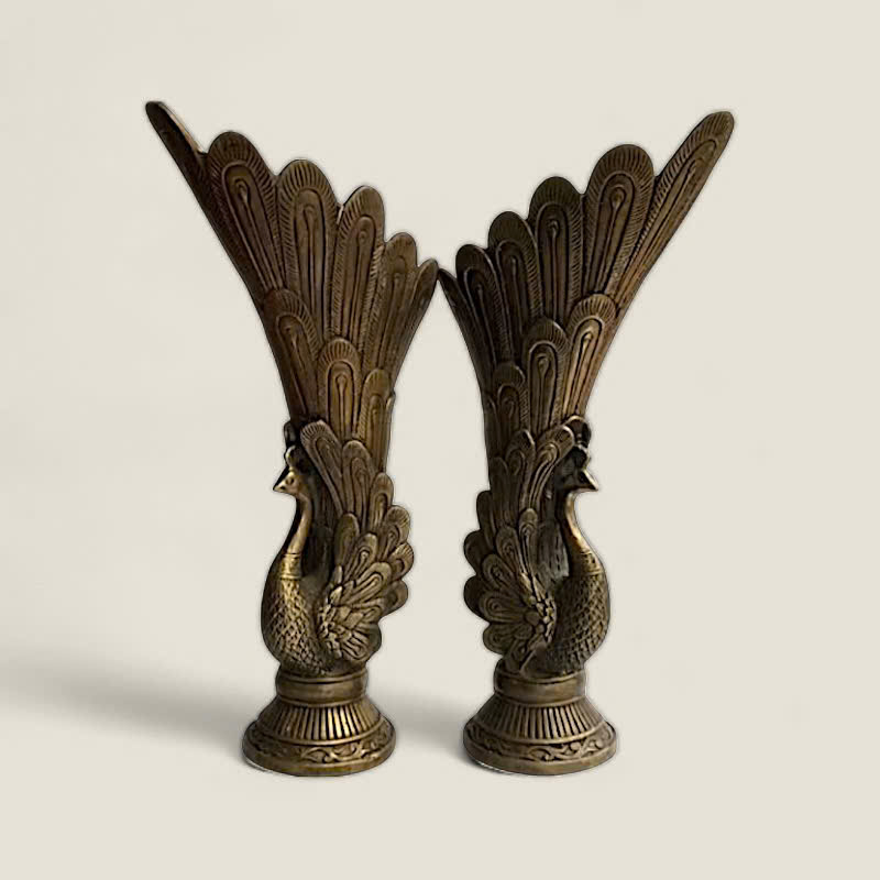 Cặp bình bông chim Công 1 Cặp bình bông chim Công