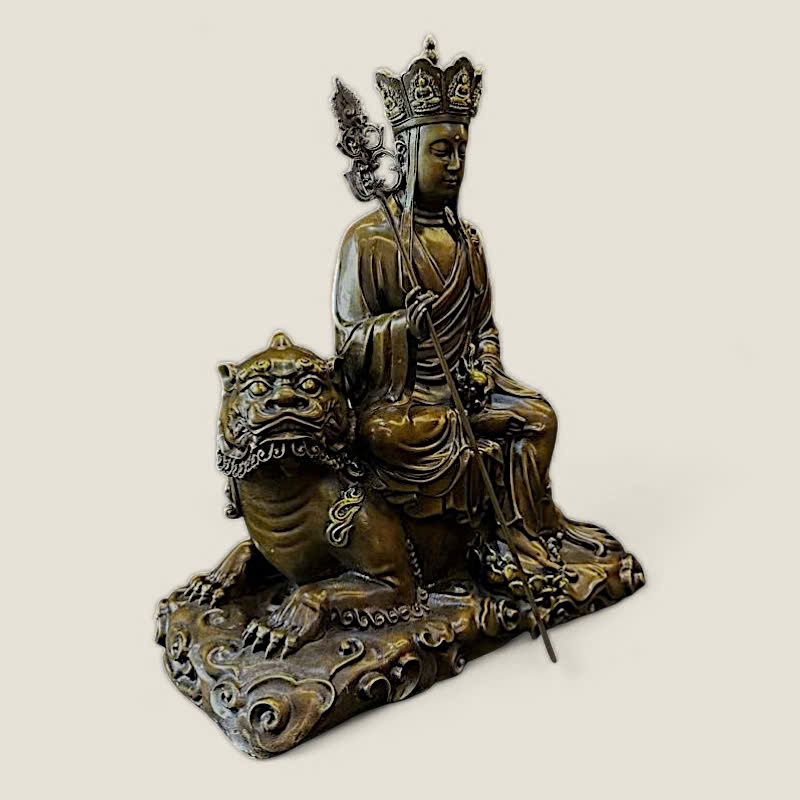 Tượng Địa Tạng Vương Bồ Tát ngồi thần thú Đề Thính 6 Tượng Địa Tạng Vương Bồ Tát ngồi thần thú Đề Thính - Ảnh 6