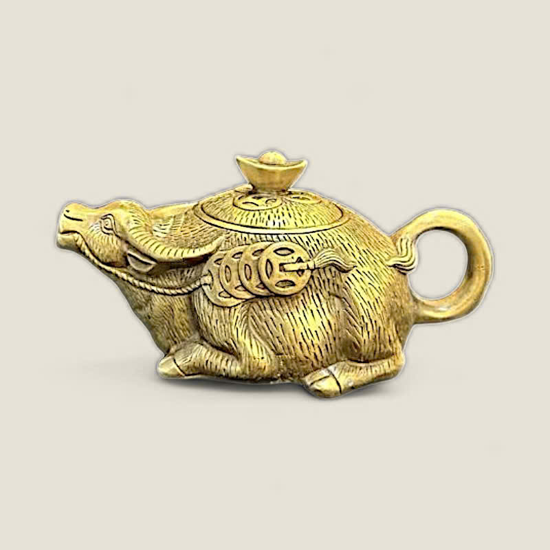 Ấm tích Trâu cõng thỏi vàng 4 Ấm tích Trâu cõng thỏi vàng - Ảnh 4