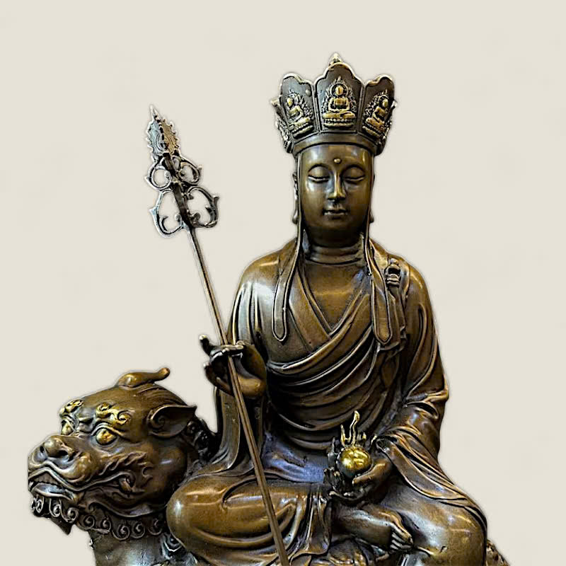 Tượng Địa Tạng Vương Bồ Tát ngồi thần thú Đề Thính 7 Tượng Địa Tạng Vương Bồ Tát ngồi thần thú Đề Thính - Ảnh 7