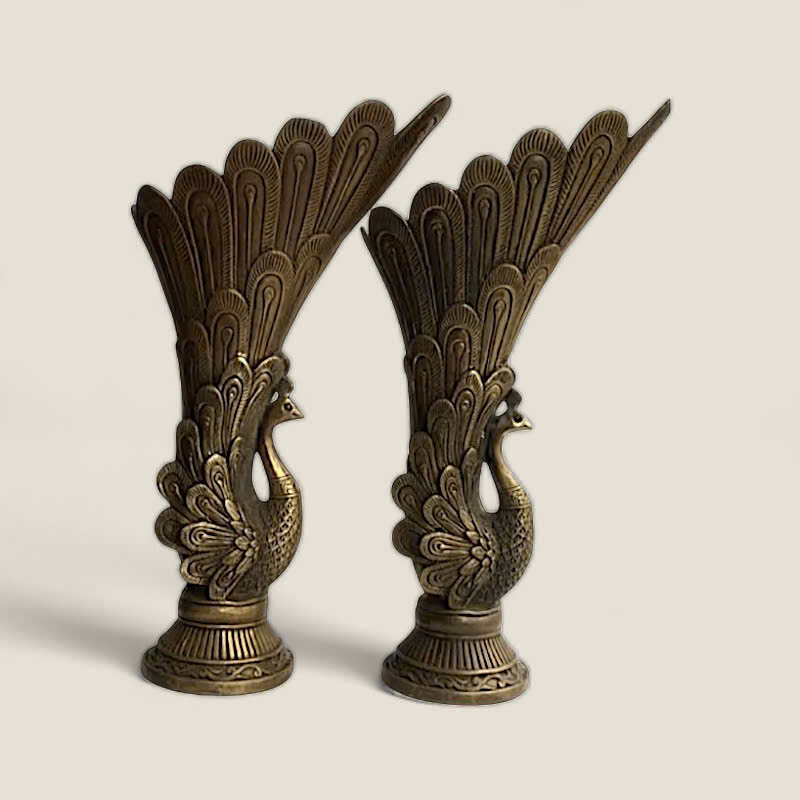 Cặp bình bông chim Công 2 Cặp bình bông chim Công - Ảnh 2