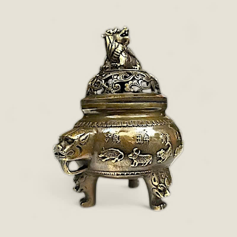 Lư đỉnh xông trầm 12 con giáp 3 Lư đỉnh xông trầm 12 con giáp - Ảnh 3