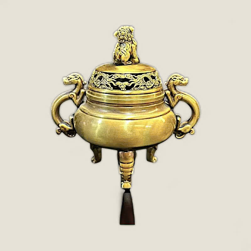 Lư xông trầm Lân vờn cầu 2 Lư xông trầm Lân vờn cầu - Ảnh 2