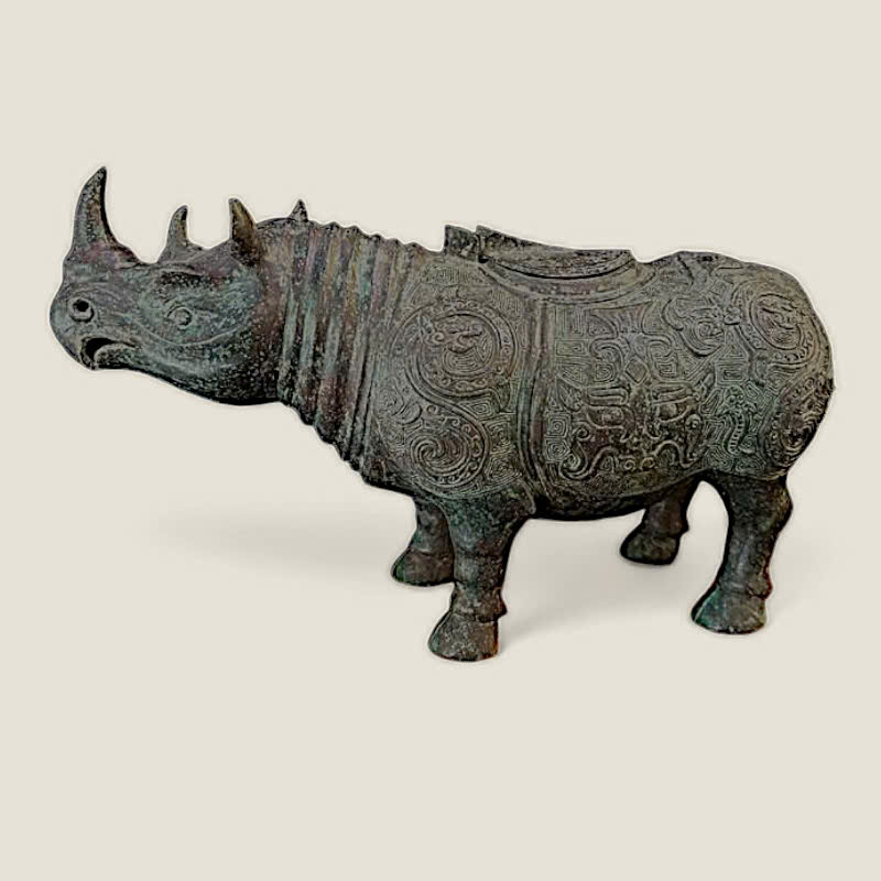 Tượng Tê Giác Đồ Đồng Cổ Phong Thủy 2 Tượng Tê Giác Đồ Đồng Cổ Phong Thủy - Ảnh 2