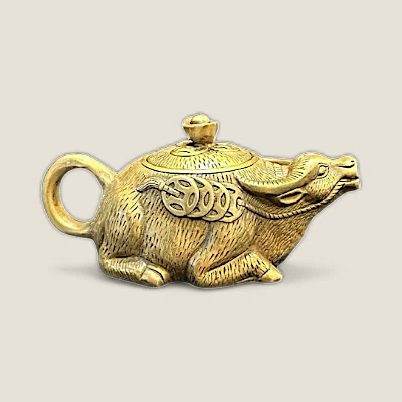 Ấm tích Trâu cõng thỏi vàng 2 Ấm tích Trâu cõng thỏi vàng - Ảnh 2