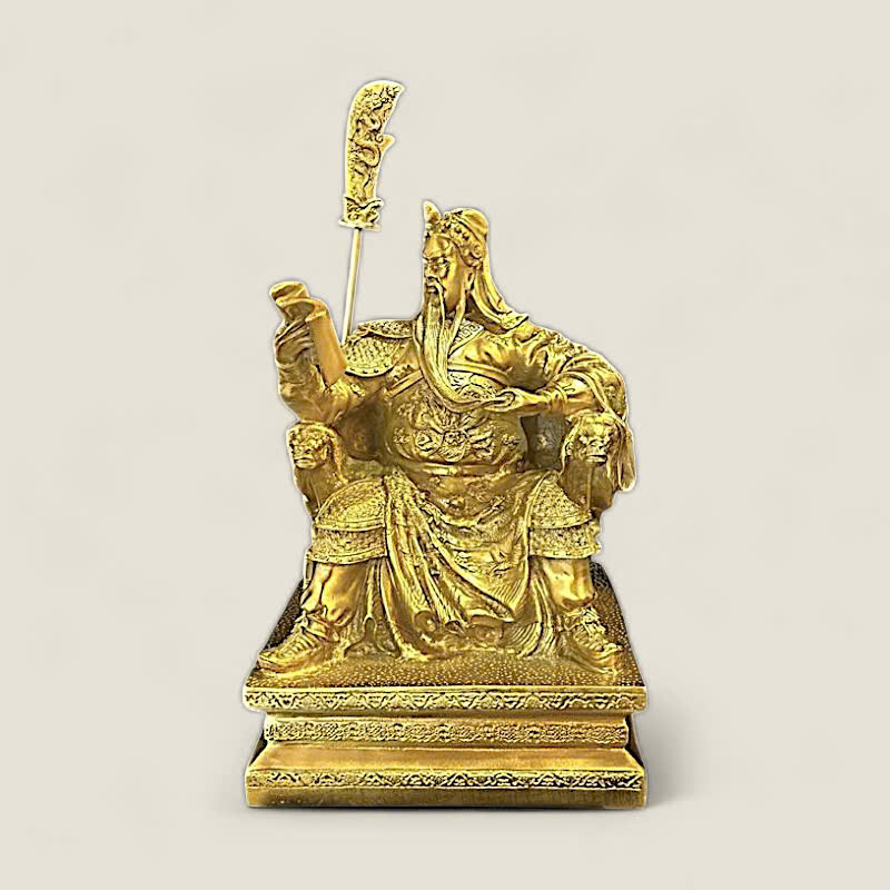 Tượng Quan Công đọc sách đồng vàng cao cấp 1 Tượng Quan Công đọc sách đồng vàng cao cấp