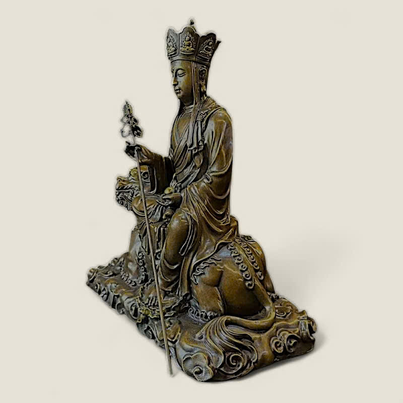 Tượng Địa Tạng Vương Bồ Tát ngồi thần thú Đề Thính 3 Tượng Địa Tạng Vương Bồ Tát ngồi thần thú Đề Thính - Ảnh 3