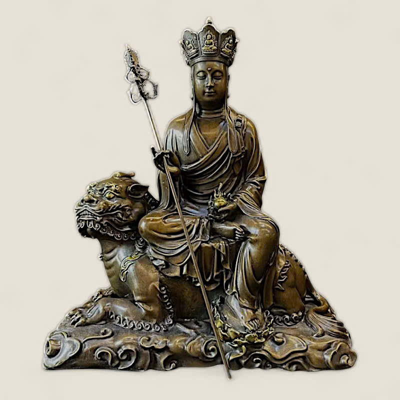 Tượng Địa Tạng Vương Bồ Tát ngồi thần thú Đề Thính 1 Tượng Địa Tạng Vương Bồ Tát ngồi thần thú Đề Thính